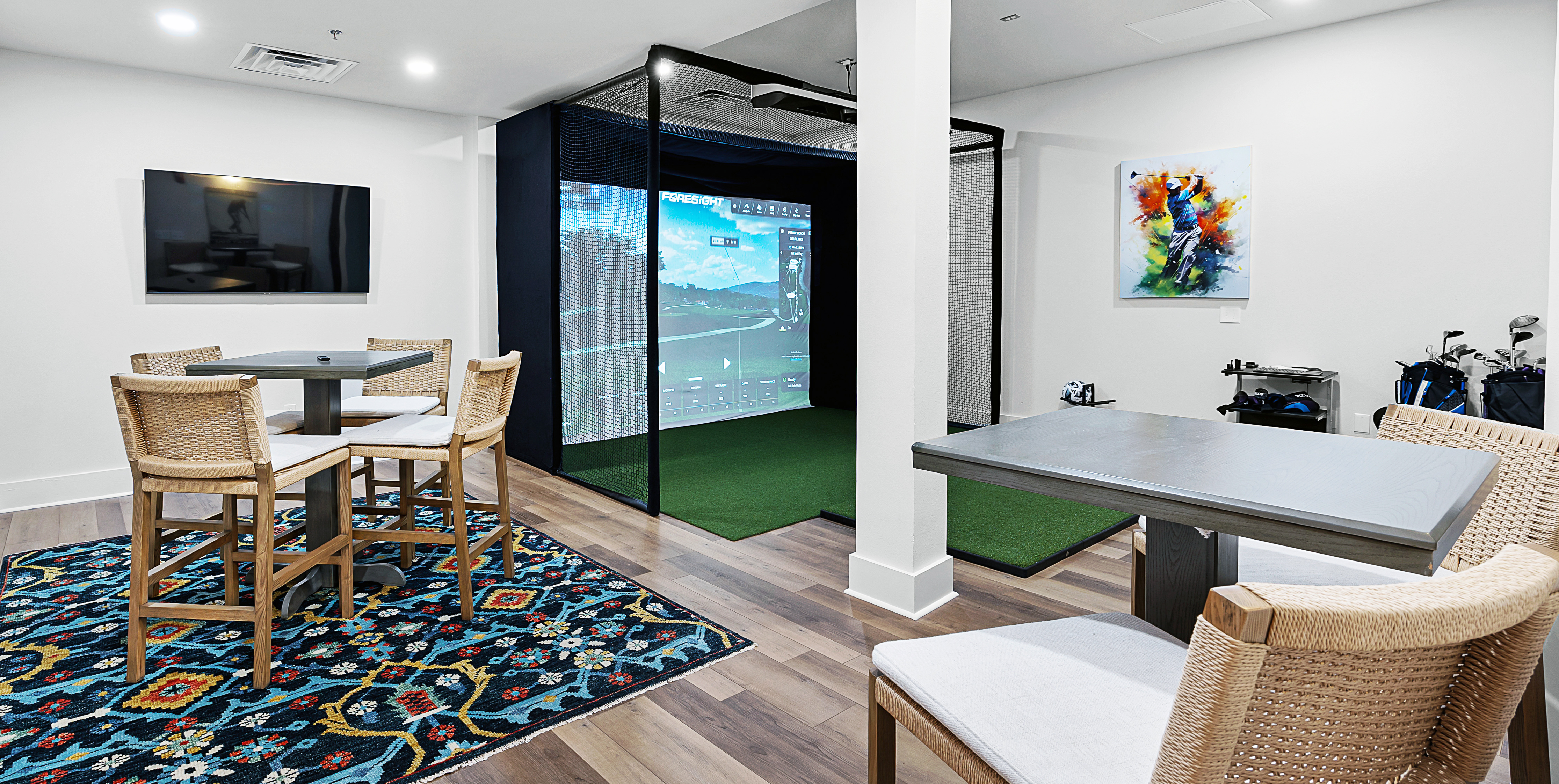 The Preserve at Pickwick Lake's Clubhouse Features a State-of-the-Art Golf Simulator with Stunning Reproductions of the World's Best Courses and Brush Up on Your Putting Skills on the New 1,750 sf 9-Hole Precision Putting Green