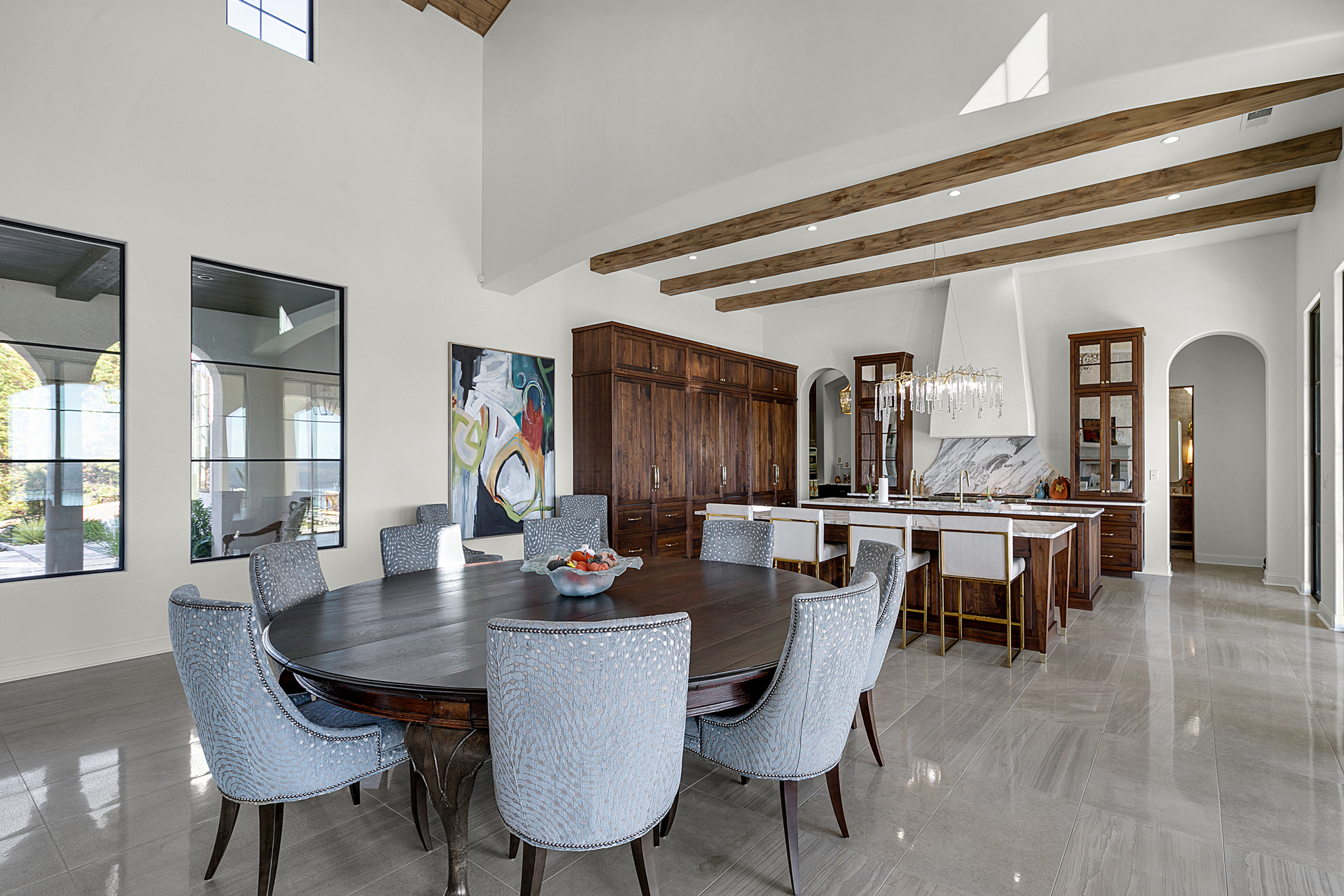 Logic Construction Group Stunning Living Room Open to Kitchen