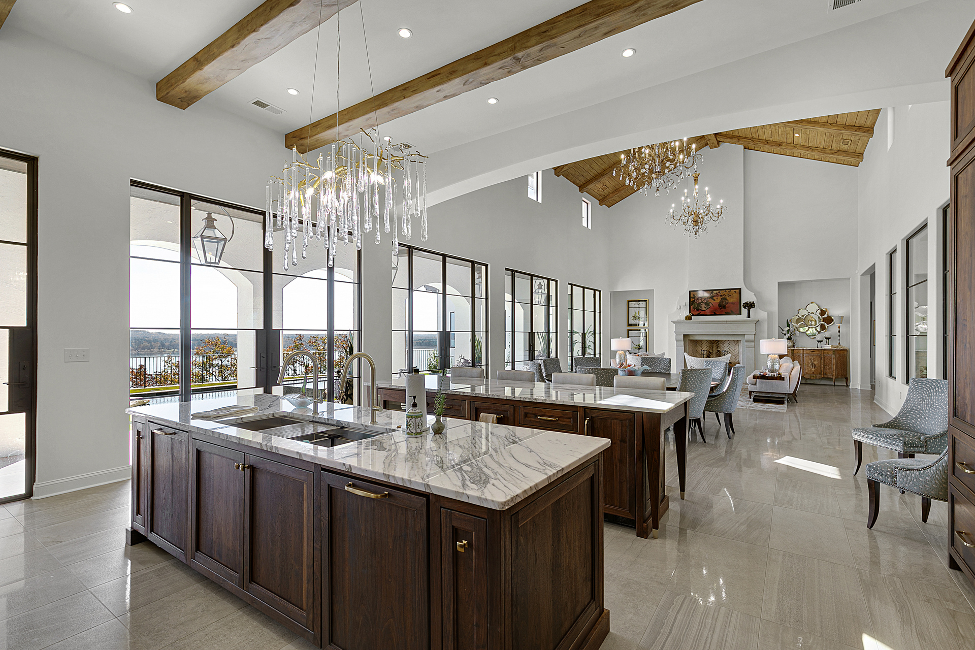 Logic Construction Group Stunning Kitchen Open to Living Room